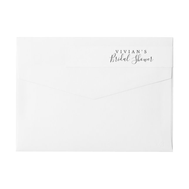 Minimalist Bridal Shower Wrap Around Label (Back)