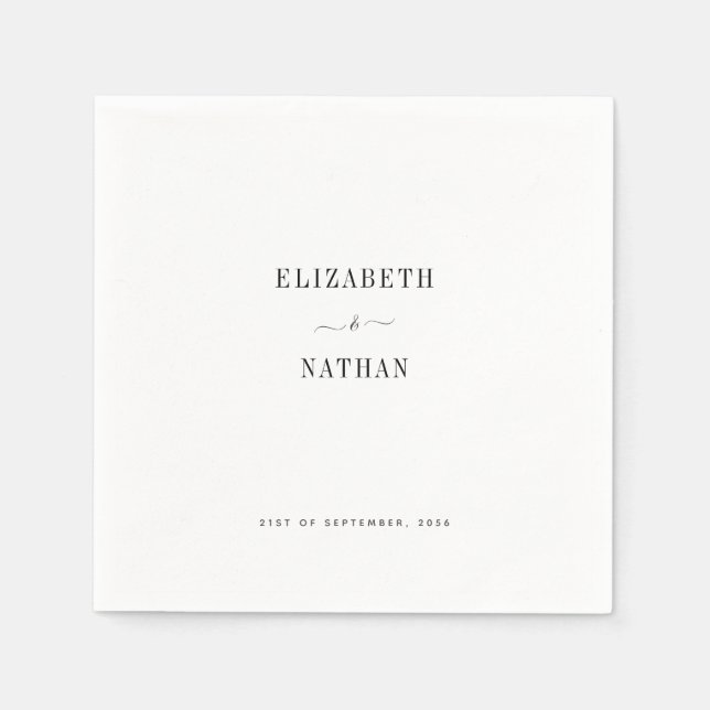 Minimalist Bride & Groom Wedding Napkin (Front)