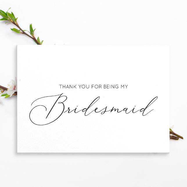 Minimalist Bridesmaid Folded Thank You Card (Creator Uploaded)