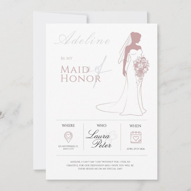 Minimalist Bridesmaid Proposal Card (Front)