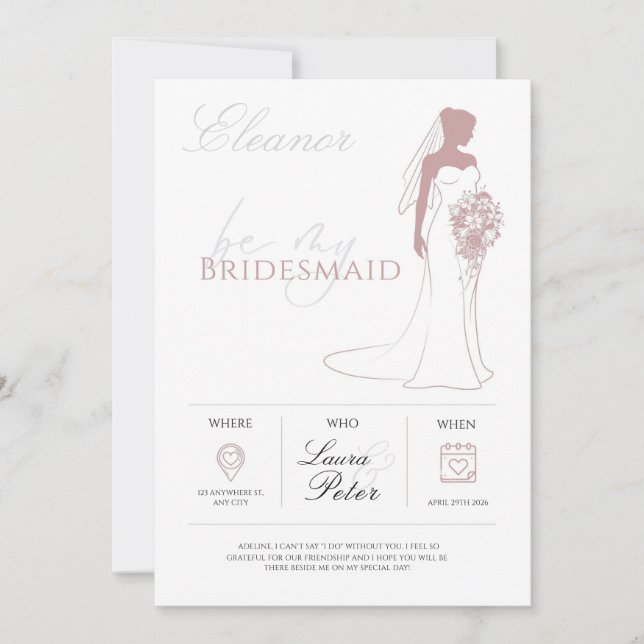 Minimalist Bridesmaid Proposal Card (Front)
