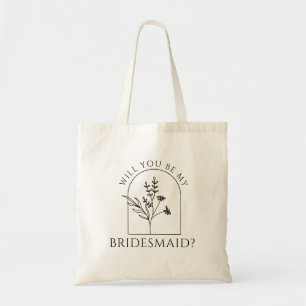 Minimalist Bridesmaid Proposal Maid of honour Tote Bag