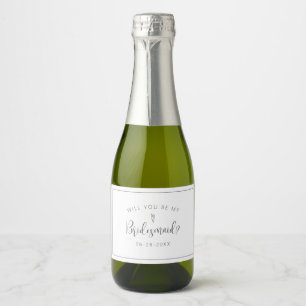 Minimalist Bridesmaid Request Mini Beverage Label