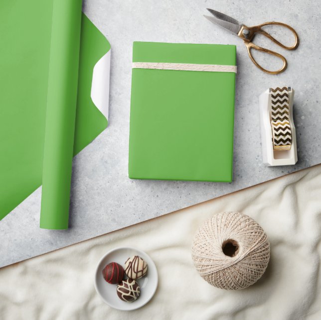 Minimalist bright solid Apple green Wrapping Paper (Crafts)