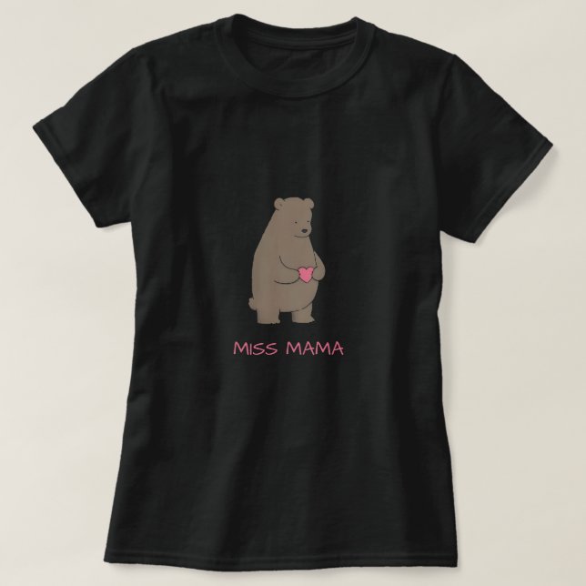 Minimalist Brown Bear with Heart  T-Shirt (Design Front)