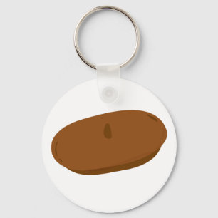 Minimalist Brown Beret French Hat  Key Ring