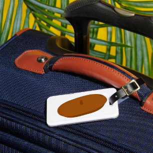 Minimalist Brown Beret French Hat Luggage Tag