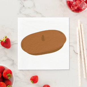 Minimalist Brown Beret French Hat Napkin