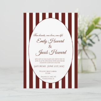 Minimalist Brown Border Wedding Invitation