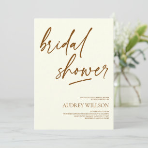 Minimalist Brown Bridal Shower Invitation
