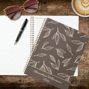 Minimalist Brown Foliage  Planner