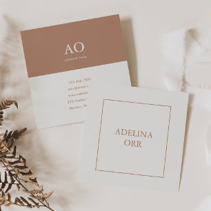 Minimalist Brown Geometric Elegant Consultant  Square Business Card