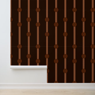 Minimalist Brown Geometric Stripes and Dots Wallpaper