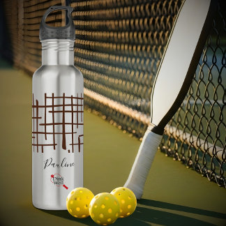 Minimalist Brown Linework Personalized | Dink Well 710 Ml Water Bottle