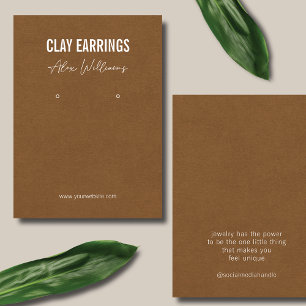 Minimalist Brown Logo Jewellery Earring Display Ca