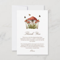 Minimalist Brown Maroon Mushroom Theme Baby Shower