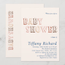 Minimalist Brown Modern Gender Neutral Baby Shower