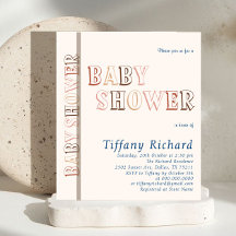 Minimalist Brown Modern Gender Neutral Baby Shower