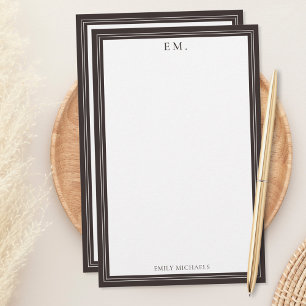 Minimalist Brown Monogram Stationery