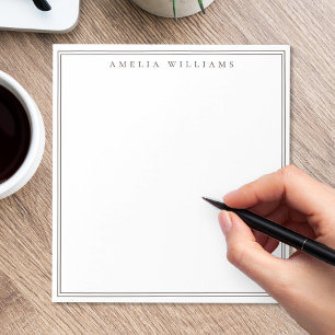 Minimalist Brown Monogram Two Border Notepad