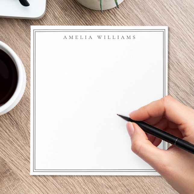 Minimalist Brown Monogram Two Border Notepad (Creator Uploaded)