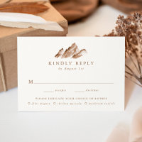 Minimalist Brown Mountain Wedding RSVP Meal Choice