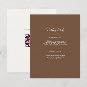Minimalist Brown Old Money Wedding Enclosure Card