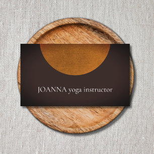 Minimalist Brown Orange Yoga Instructor Business Card