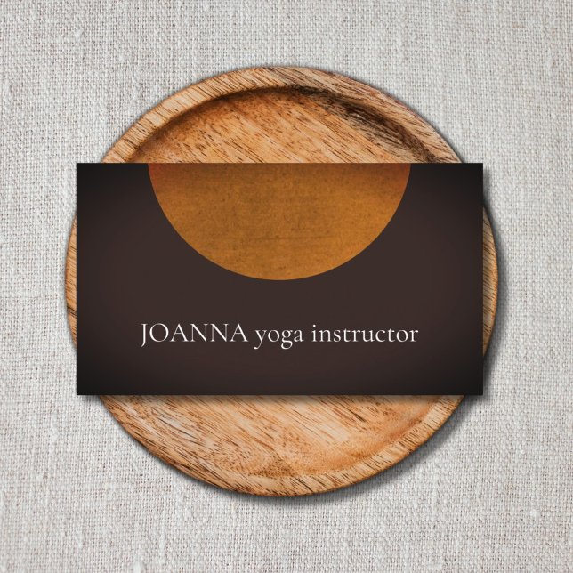 Minimalist Brown Orange Yoga Instructor Business Card (Creator Uploaded)
