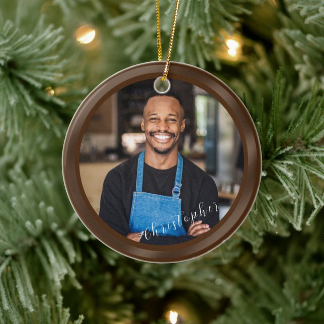 Minimalist Brown Photo Ceramic Tree Decoration (Tree)