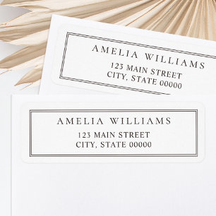Minimalist Brown Two Border Return Address