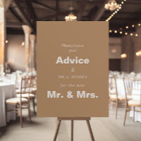 Minimalist Brown Wedding Advice and Well Wishes