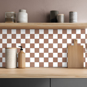 Minimalist Brown White Geometric Tile