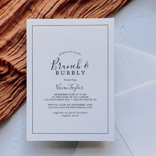 Minimalist Brunch and Bubbly Bridal Shower Invitation (Creator Uploaded)