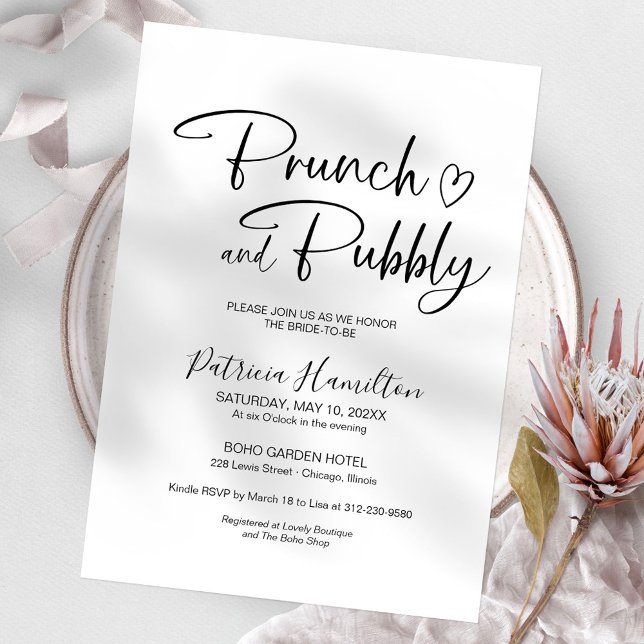 Minimalist Brunch And Bubbly Bridal Shower Invitation (Creator Uploaded)