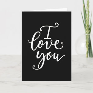 Minimalist Brush Script I Love You Card