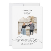 Minimalist Brush Stroke Photo  Frame Save the Date