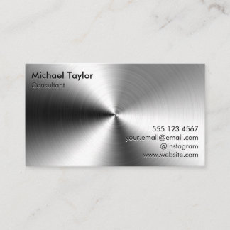 Minimalist Brushed Metal Modern Elegant Business Card