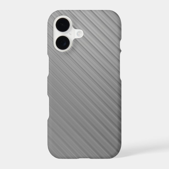 Minimalist Brushed Silver Metallic Diagonal Lines  (Back)