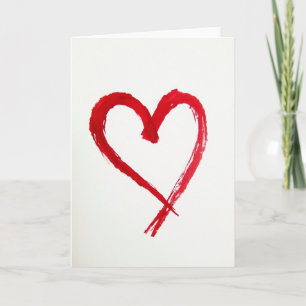 Minimalist Brushstroke Heart Card