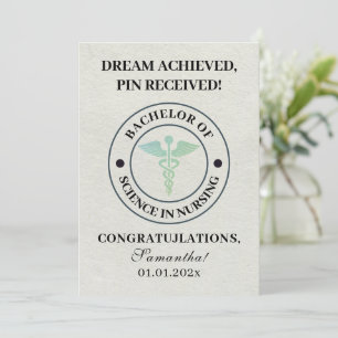 Minimalist BSN Pinning Ceremony 2026 New Nurse Card
