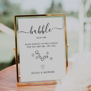 Minimalist Bubble Send Off Sign, Wedding Sign, Pedestal Sign