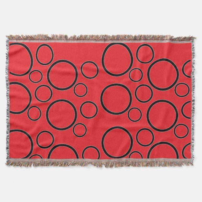 Minimalist Bubbles: Geometric Circle Pattern Throw Blanket (Front)