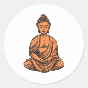 Minimalist Buddha Classic Round Sticker