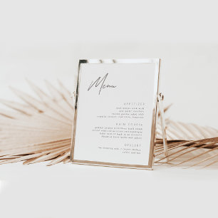 Minimalist Budget Modern Wedding Menu Poster