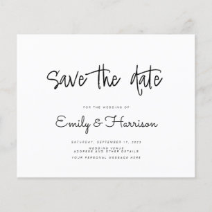 Minimalist Budget Wedding Save the Date Invitation