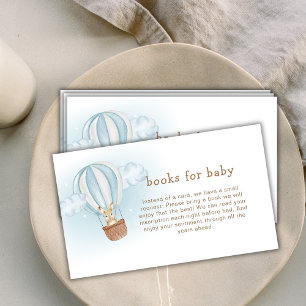 Minimalist Bunny Balloon Books For Baby Shower  Enclosure Card