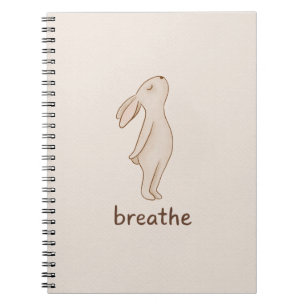 Minimalist Bunny “Breathe” Spiral Notebook