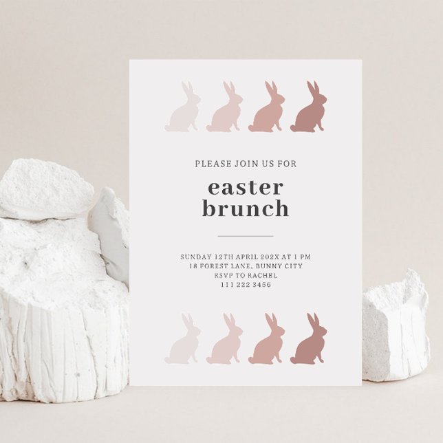 Minimalist Bunny Easter Brunch Invitation (Creator Uploaded)