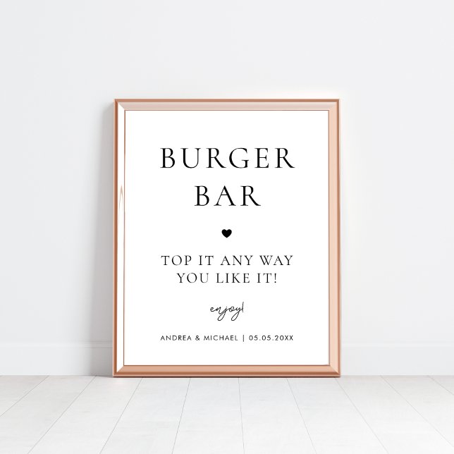 Minimalist Burger Bar Build Your Own Wedding Sign (Creator Uploaded)